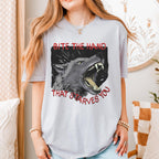 Bite the Hand That Starves You graphic shirt featuring Pro-Union Wolf
