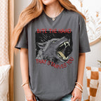 Bite the Hand That Starves You graphic shirt featuring Pro-Union Wolf in Charcoal
