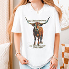 No Misgendering in This Saloon graphic shirt featuring Queer Western Longhorn
