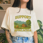 Support Appalachia graphic shirt featuring Vintage Appalachian Mountain