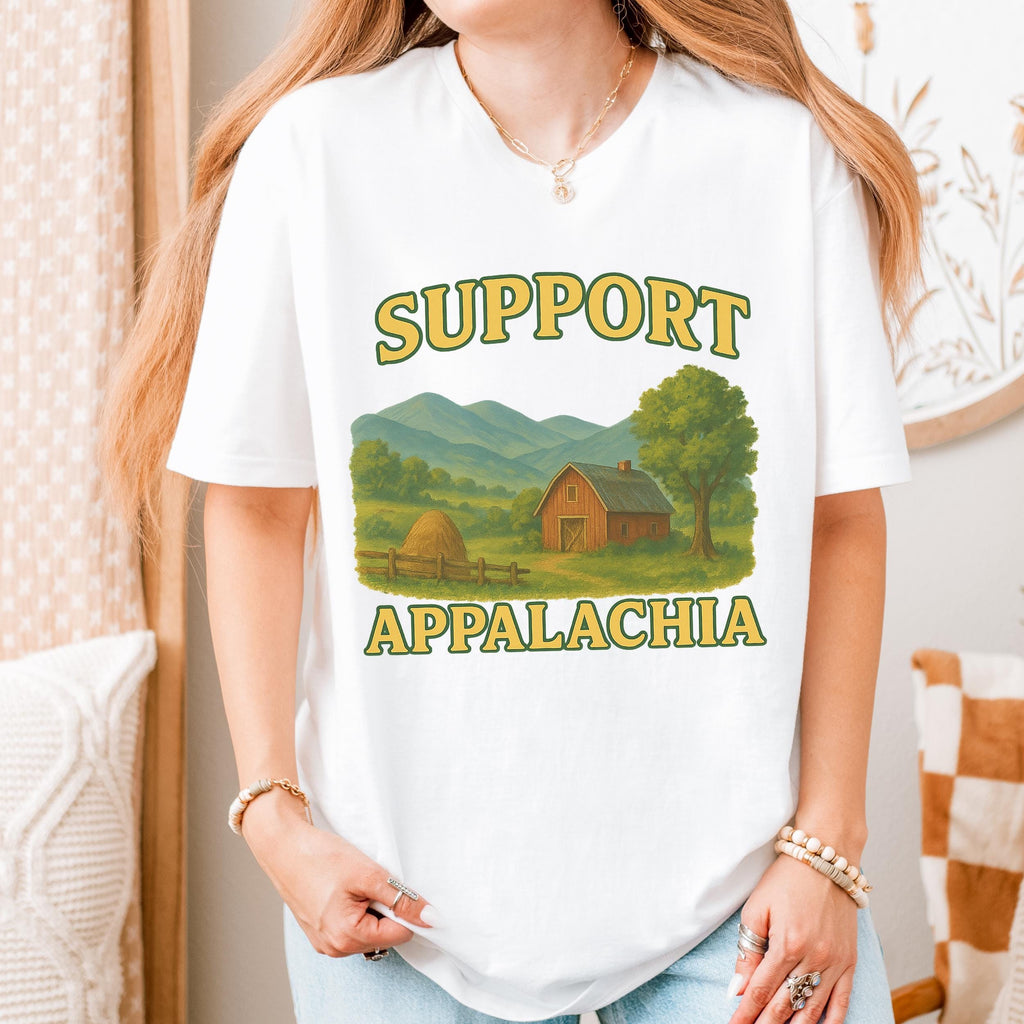 Support Appalachia graphic shirt featuring Vintage Appalachian Mountain