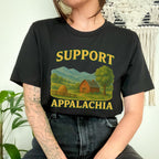 Support Appalachia graphic shirt featuring Vintage Appalachian Mountain
