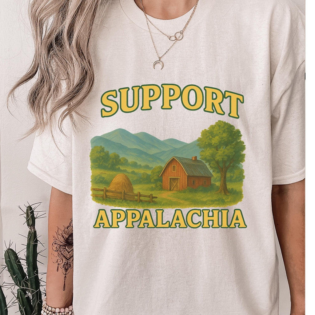 Support Appalachia graphic shirt featuring Vintage Appalachian Mountain