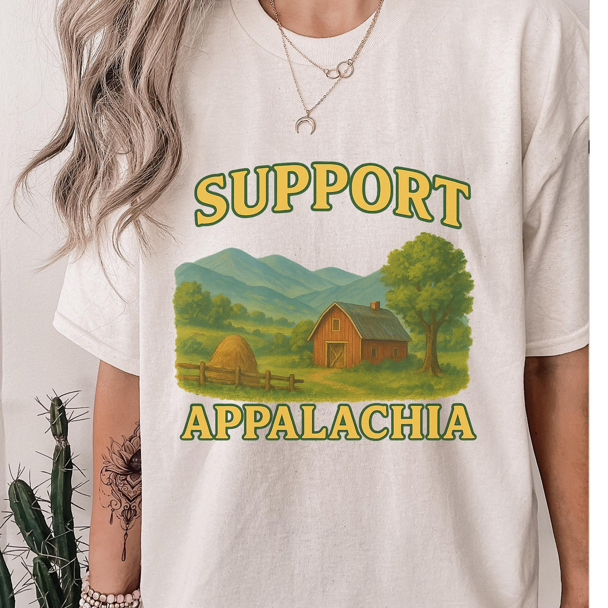 Support Appalachia graphic shirt featuring Vintage Appalachian Mountain