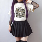 Floral Pentagram & Moon Phases graphic shirt featuring Witchy Botanical in Navy