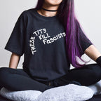 These Tits Kill Fascists graphic shirt featuring Feminist Anti-Fascist in Dark Heather