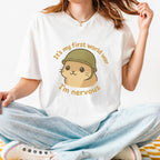 It’s My First World War, I’m Nervous graphic shirt featuring Nervous Hamster Meme