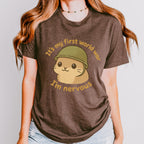 It’s My First World War, I’m Nervous graphic shirt featuring Nervous Hamster Meme