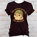 It’s My First World War, I’m Nervous graphic shirt featuring Nervous Hamster Meme