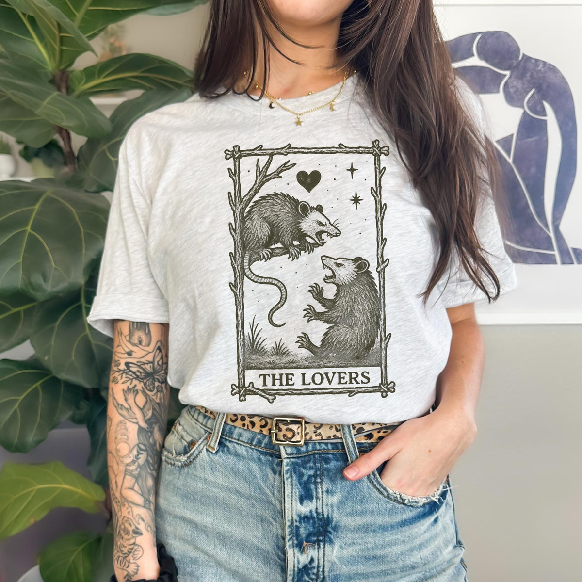 Additional photo of The Lovers Possum Tarot T-shirt