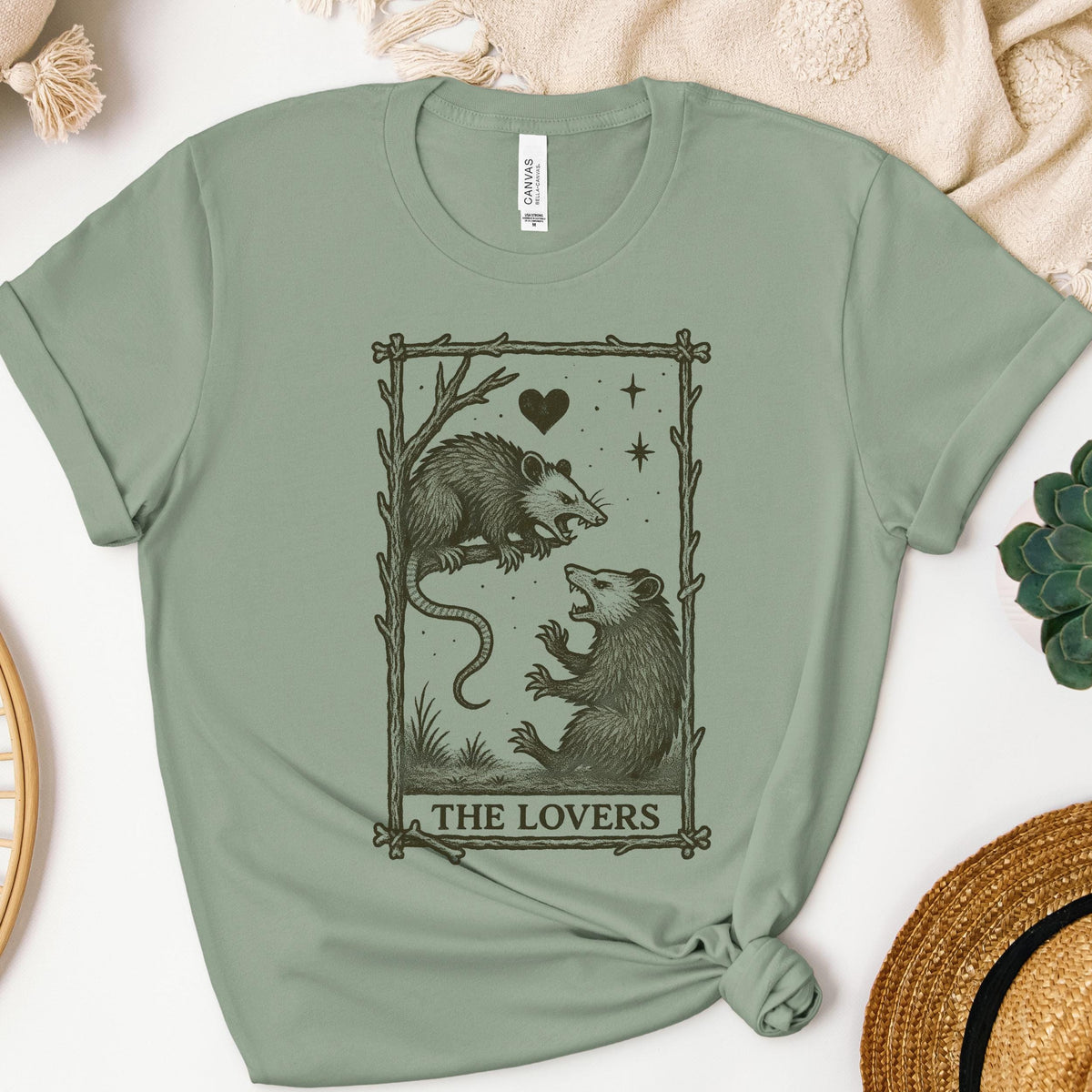 Additional photo of The Lovers Possum Tarot T-shirt
