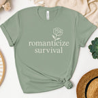 Additional photo of Romanticize Survival — Minimalist Floral Dark Humor Design T-shirt