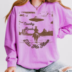 Additional photo of Country Roads UFO Cowboy sweatshirt