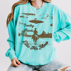 Additional photo of Country Roads UFO Cowboy sweatshirt