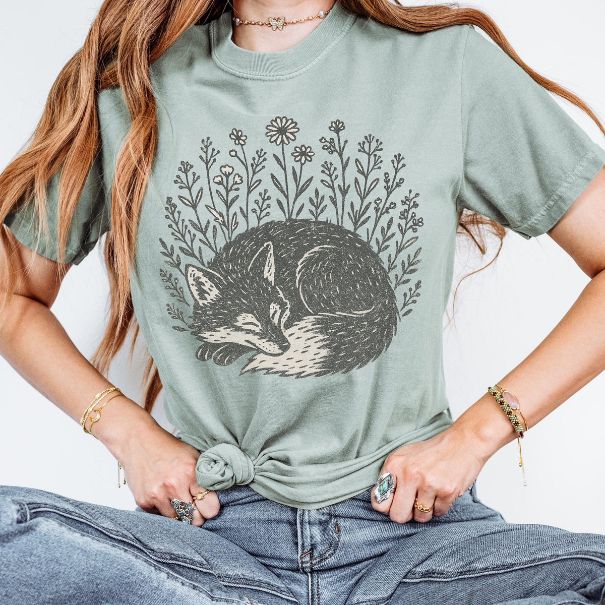 Product photo of Sleeping Fox Wildflower T-shirt