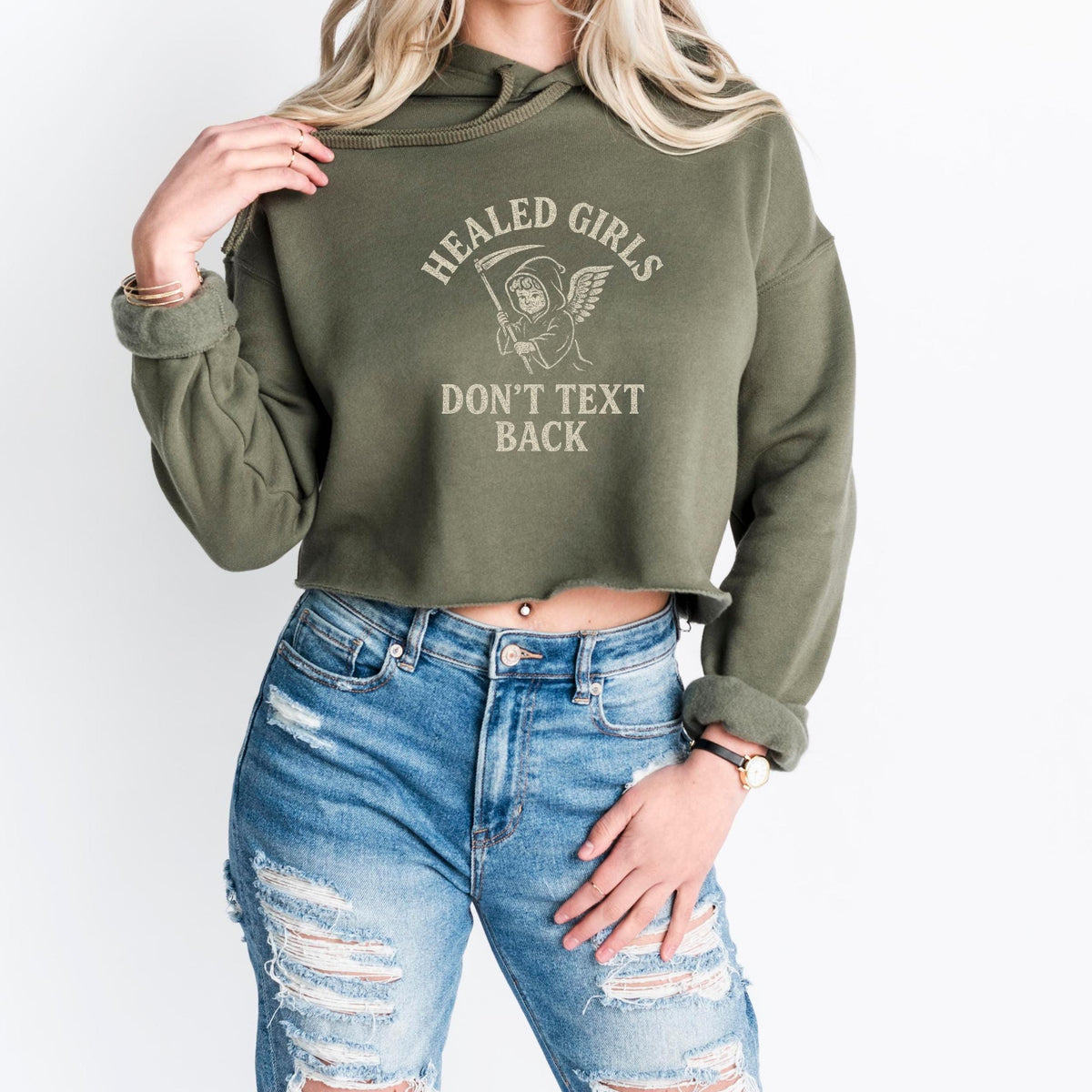 Additional photo of Healed Girls Don’t Text Back hoodie