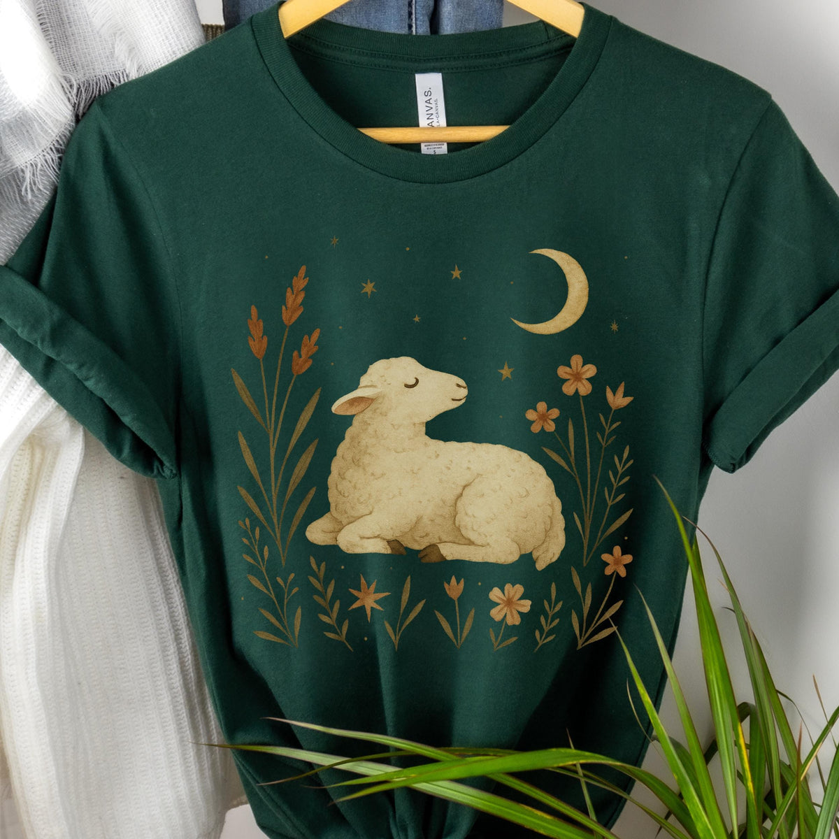 Additional photo of Moonlit Lamb & Wildflowers T-shirt