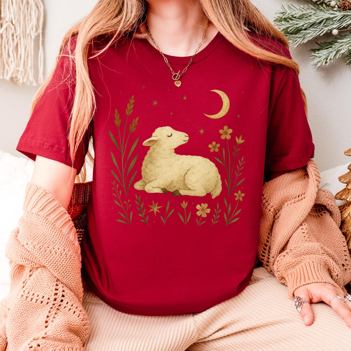 Additional photo of Moonlit Lamb & Wildflowers T-shirt