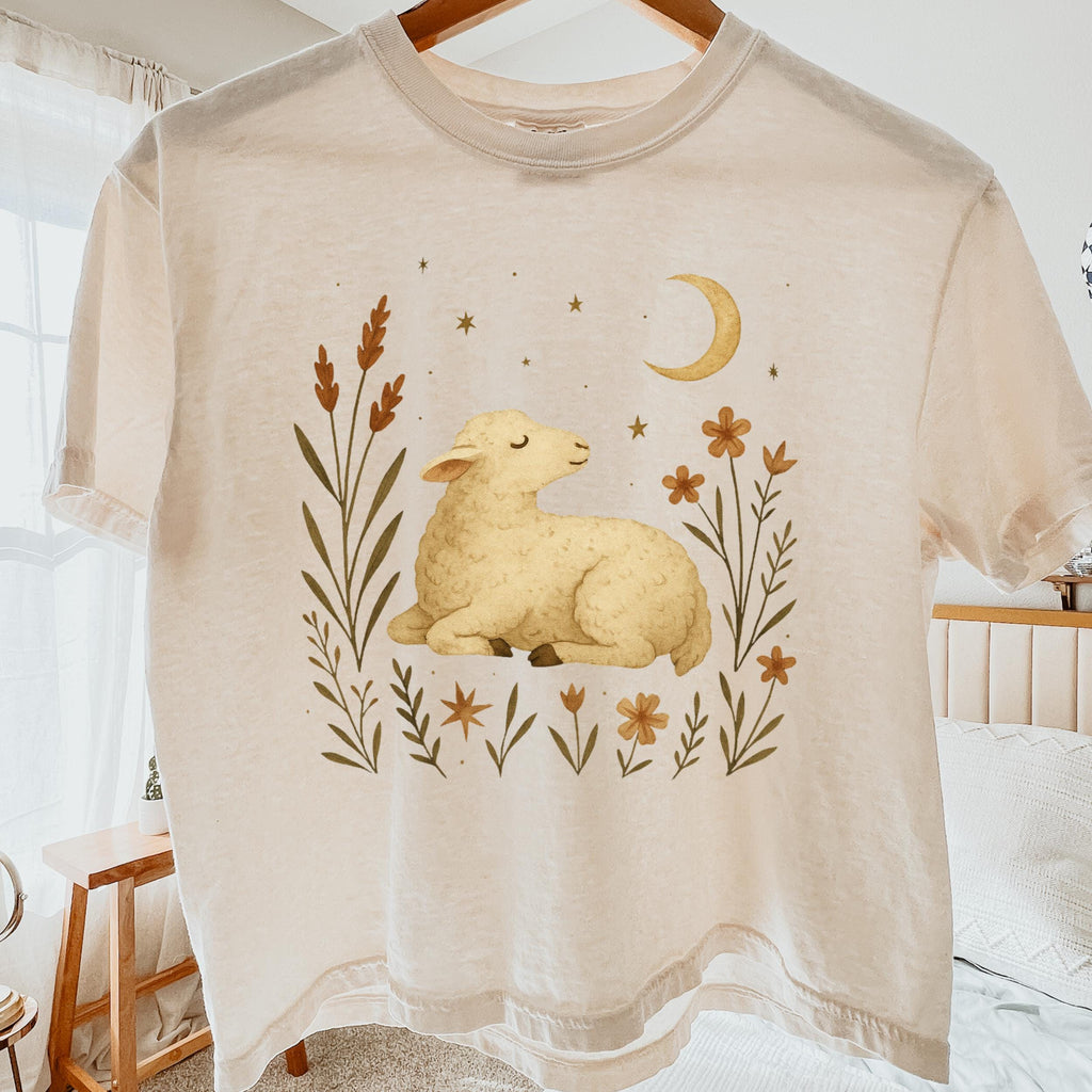 Additional photo of Moonlit Lamb & Wildflowers T-shirt