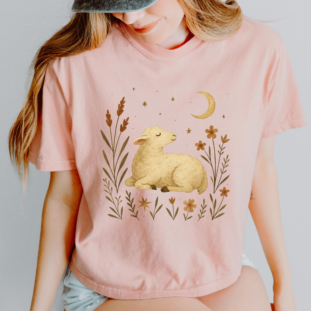 Additional photo of Moonlit Lamb & Wildflowers T-shirt