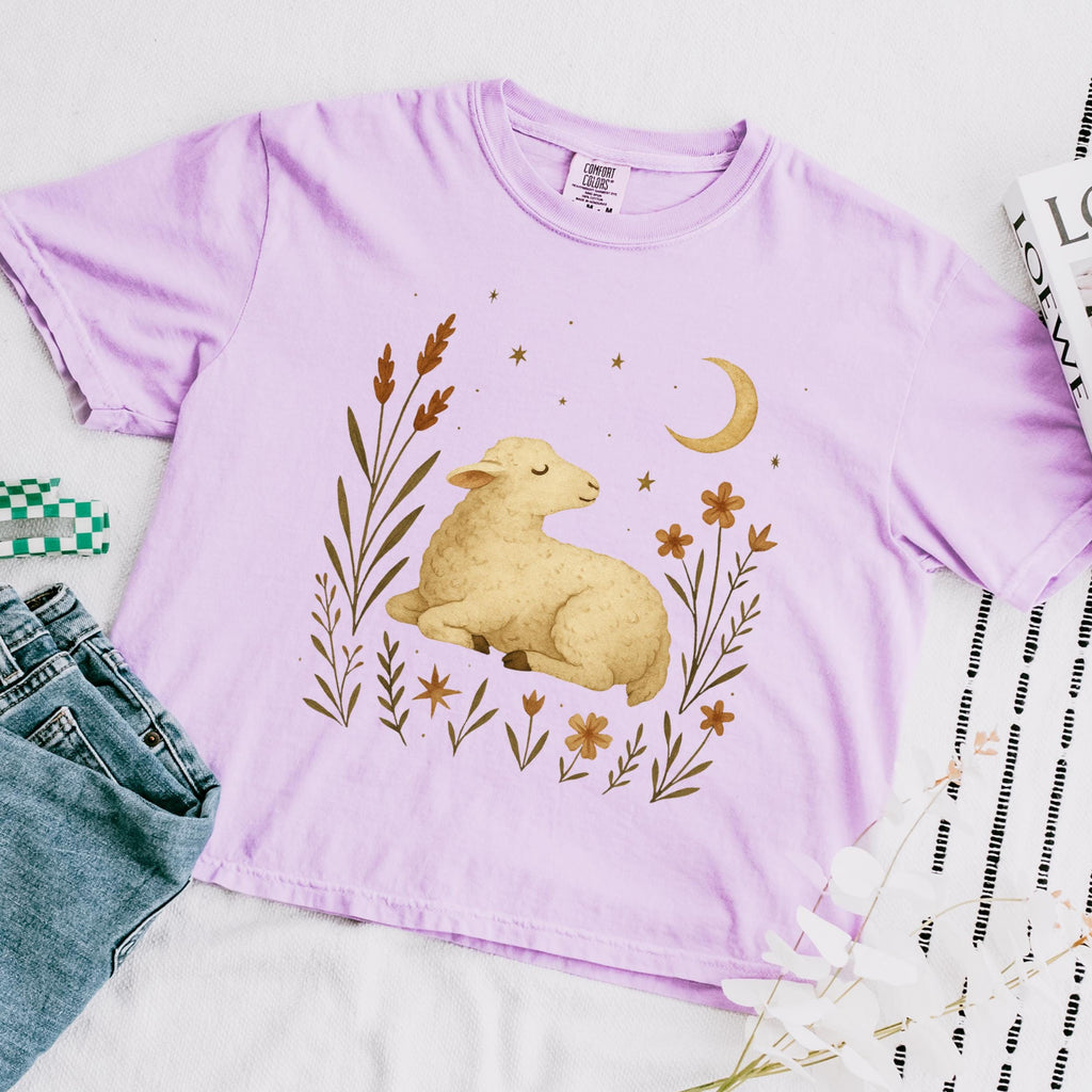 Additional photo of Moonlit Lamb & Wildflowers T-shirt