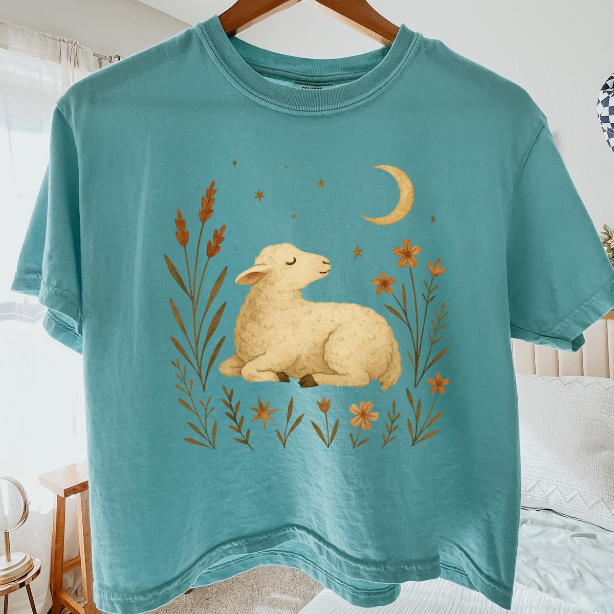 Additional photo of Moonlit Lamb & Wildflowers T-shirt