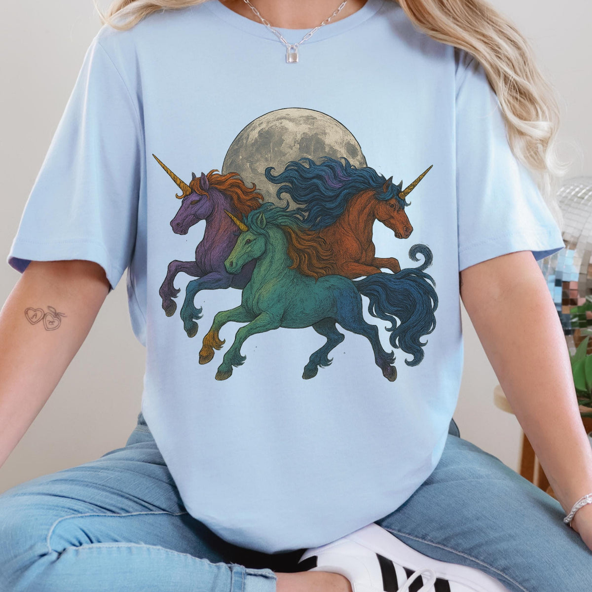 Additional photo of Moonlit Unicorn Herd T-shirt
