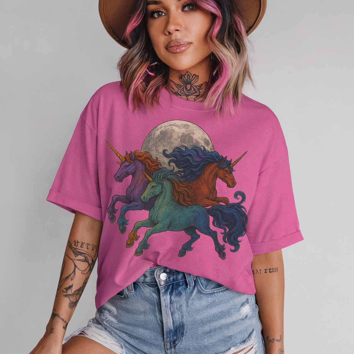 Additional photo of Moonlit Unicorn Herd T-shirt