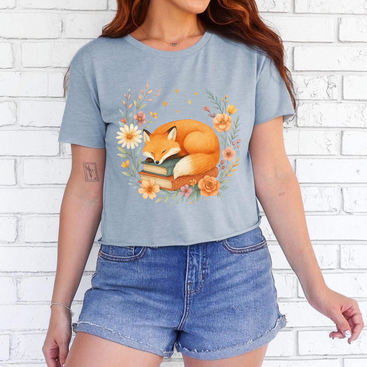 Additional photo of Sleeping Fox & Books T-shirt