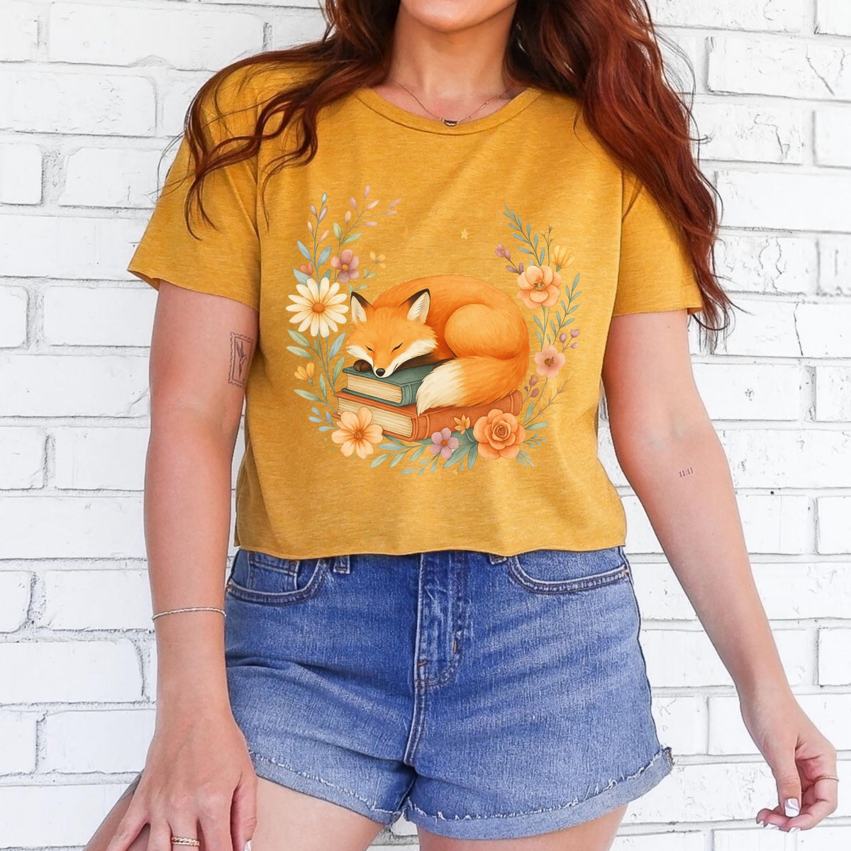 Additional photo of Sleeping Fox & Books T-shirt