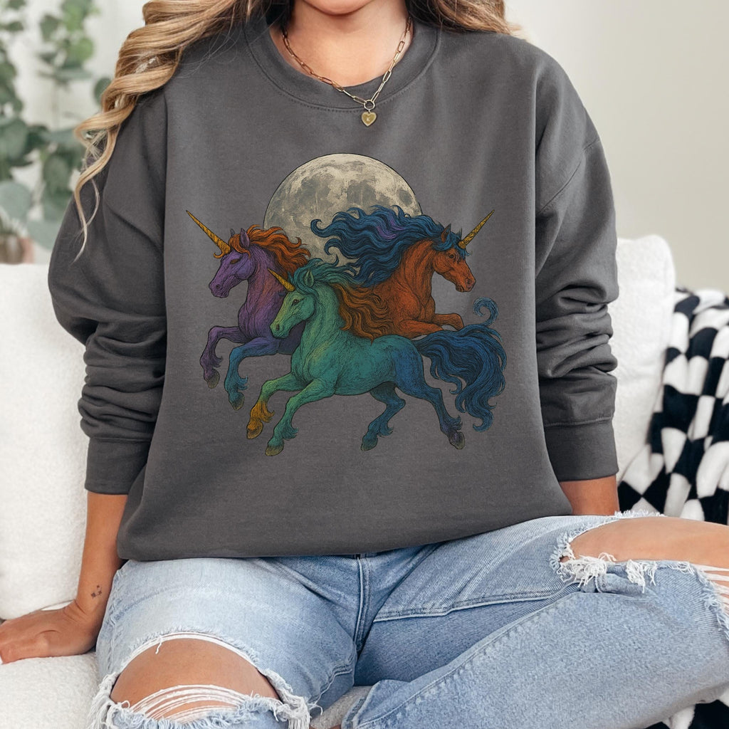 Additional photo of Moonlit Unicorn Herd sweatshirt