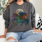 Additional photo of Moonlit Unicorn Herd sweatshirt