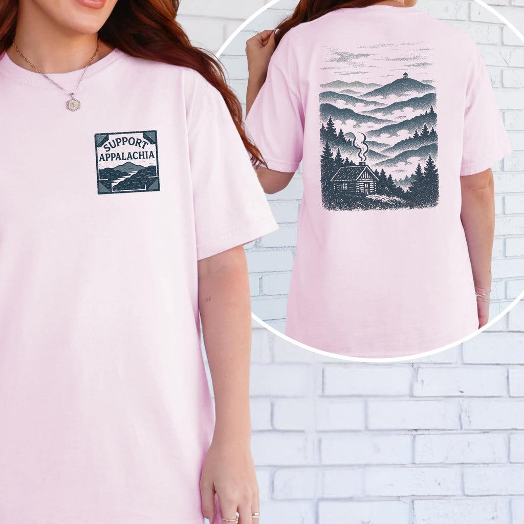 Additional photo of Support Appalachia — Mountain Cabin Graphic T-shirt