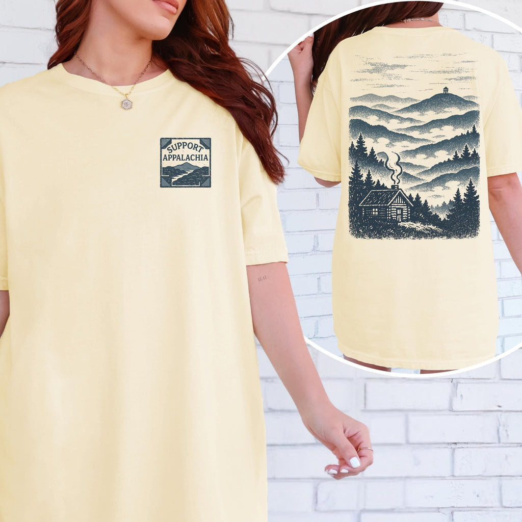 Additional photo of Support Appalachia — Mountain Cabin Graphic T-shirt