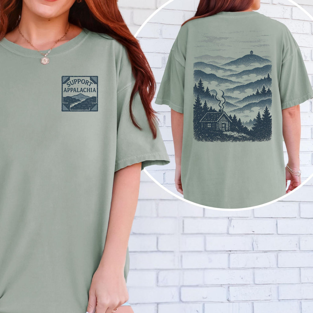 Additional photo of Support Appalachia — Mountain Cabin Graphic T-shirt