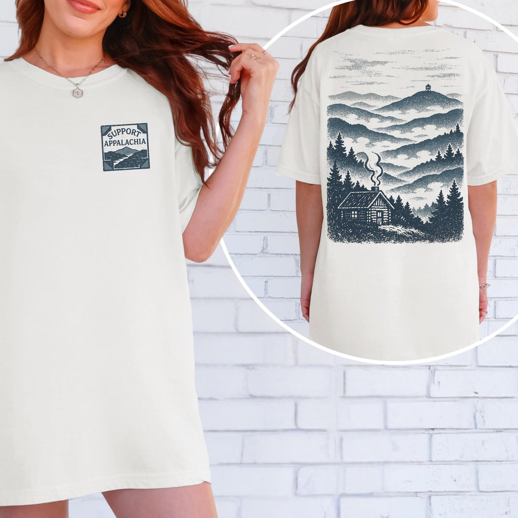 Additional photo of Support Appalachia — Mountain Cabin Graphic T-shirt