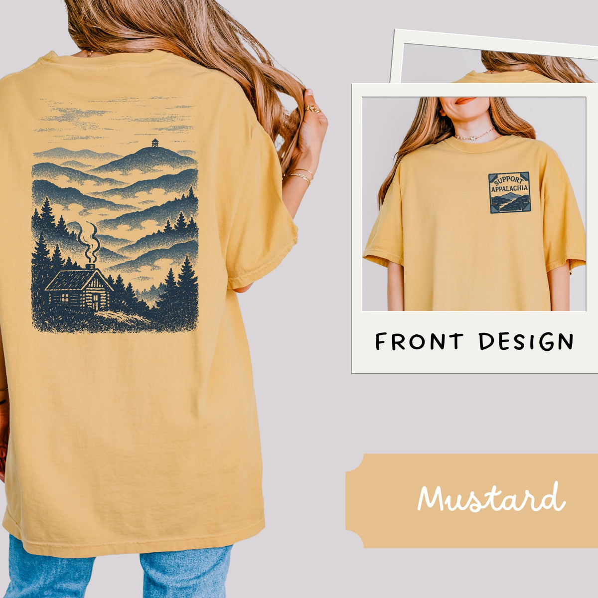 Additional photo of Support Appalachia — Mountain Cabin Graphic T-shirt