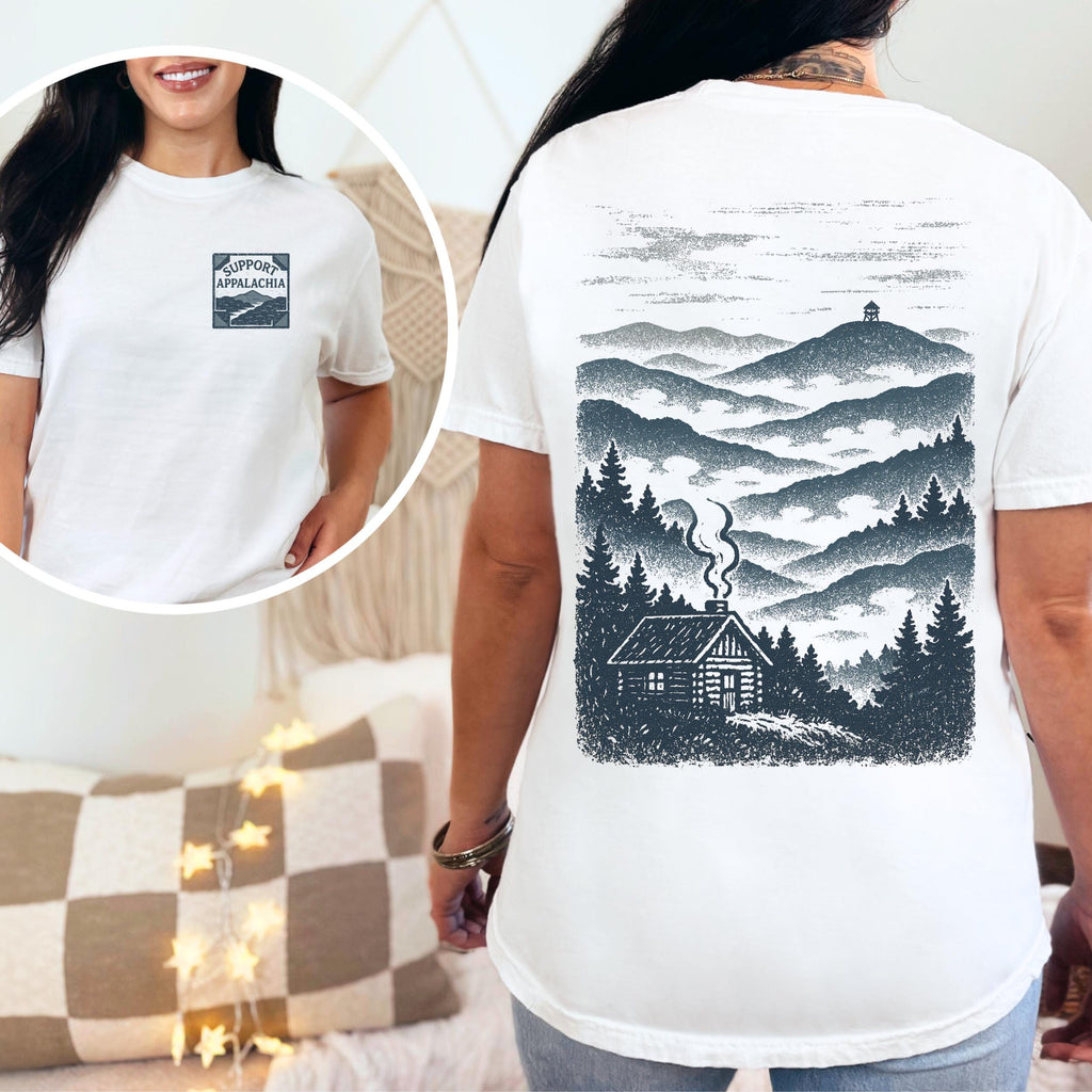 Additional photo of Support Appalachia — Mountain Cabin Graphic T-shirt