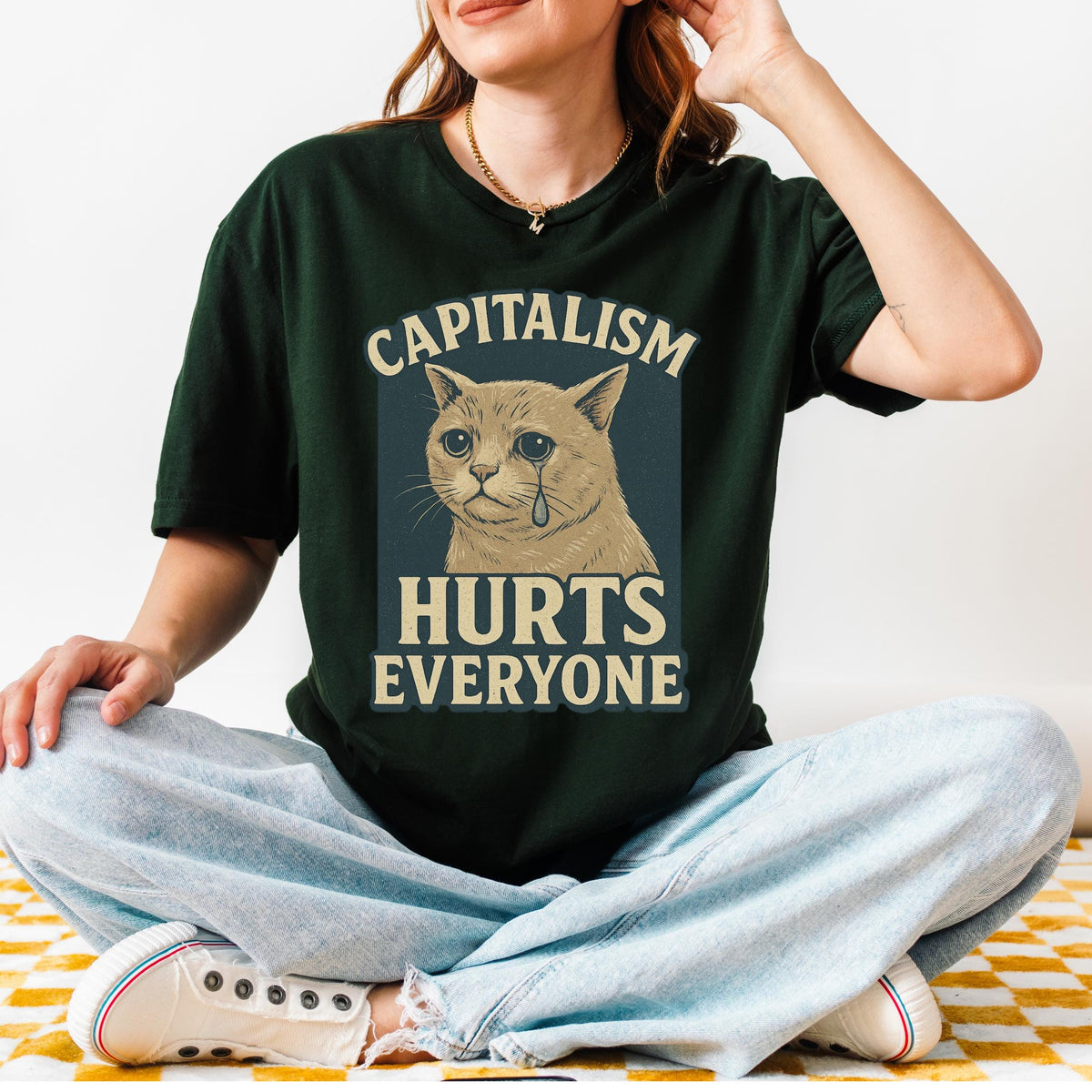 Additional photo of Capitalism Hurts Everyone T-shirt
