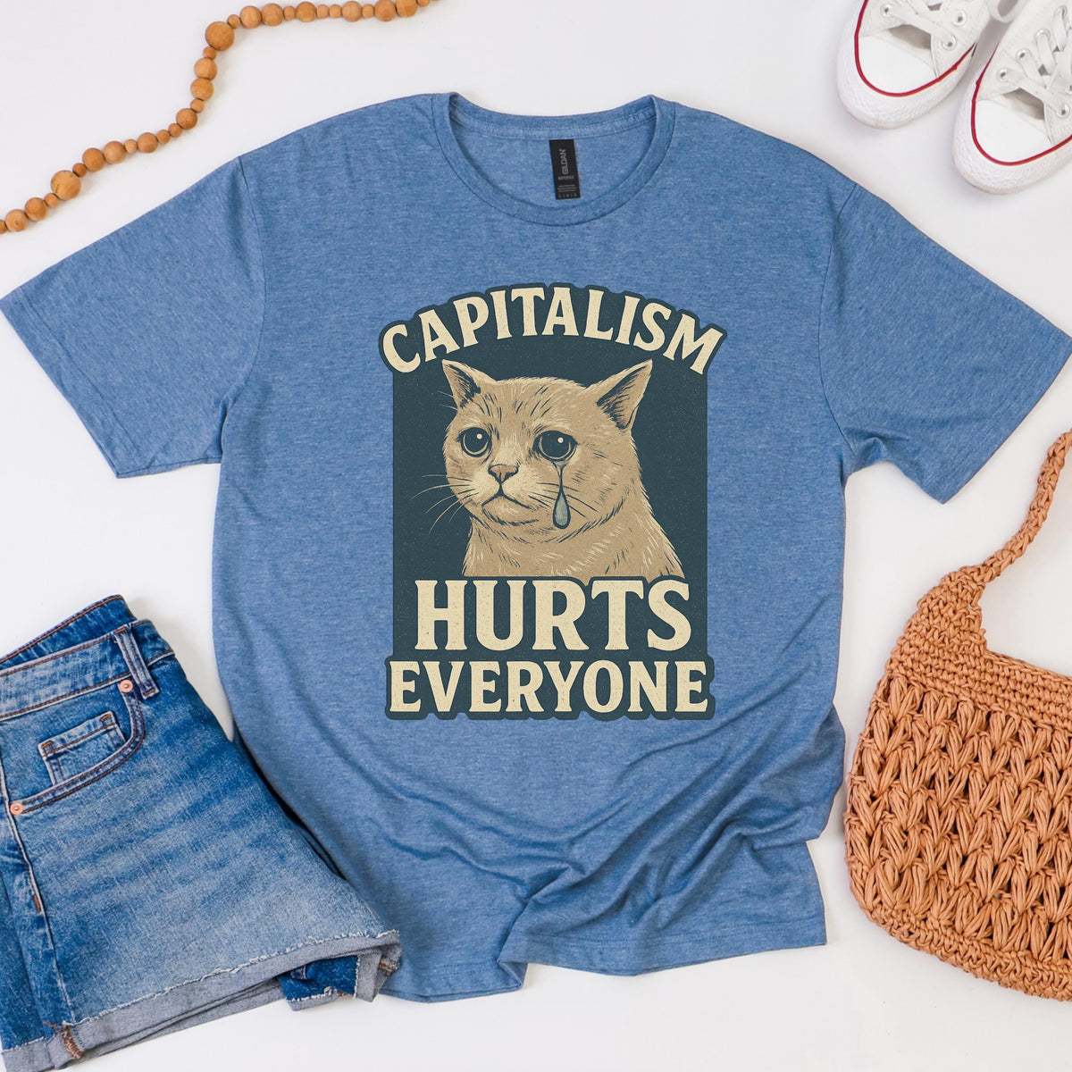 Additional photo of Capitalism Hurts Everyone T-shirt