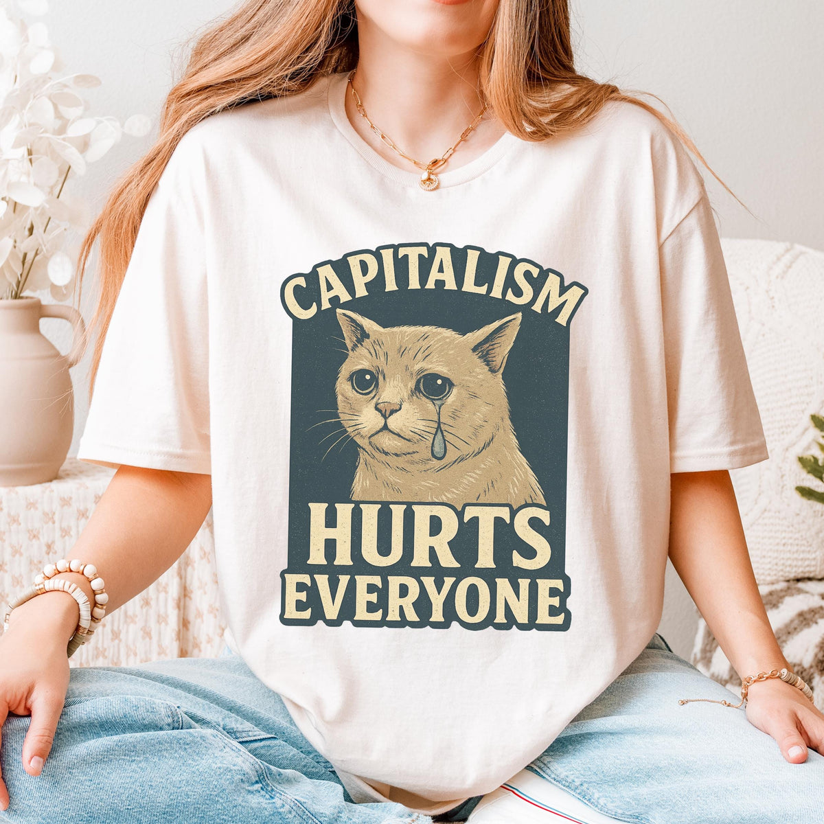 Additional photo of Capitalism Hurts Everyone T-shirt