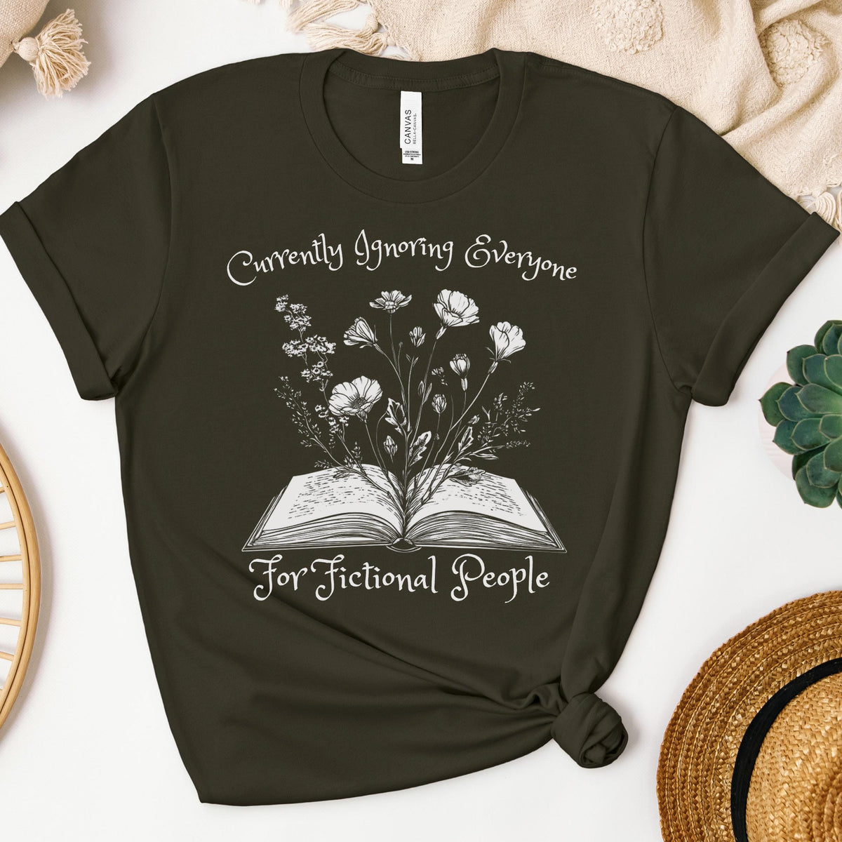 Additional photo of Currently Ignoring Everyone for Fictional People T-shirt