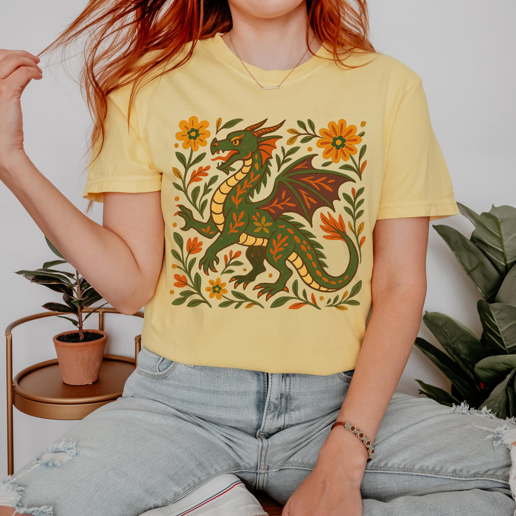 Additional photo of Folk Art Dragon Graphic T-shirt