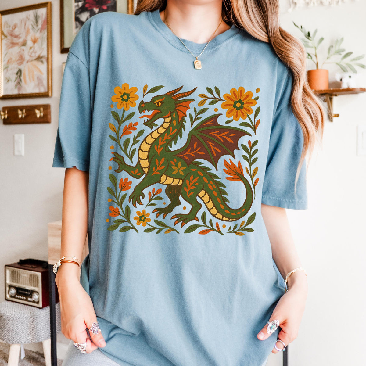 Additional photo of Folk Art Dragon Graphic T-shirt