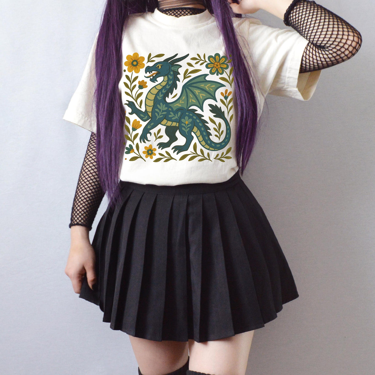 Additional photo of Folk Art Dragon Graphic T-shirt