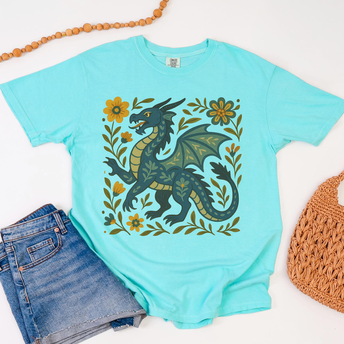 Additional photo of Folk Art Dragon Graphic T-shirt