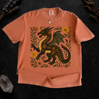 Additional photo of Black Folk Art Dragon Graphic T-shirt