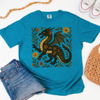 Additional photo of Black Folk Art Dragon Graphic T-shirt