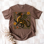 Additional photo of Black Folk Art Dragon Graphic T-shirt
