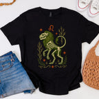 Additional photo of Leo Zodiac Skeleton Lion Graphic T-shirt